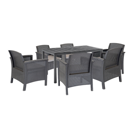 Produse temporar indisponibile - Leziter Set de mobilier de grădină Meda 6+1 grafit