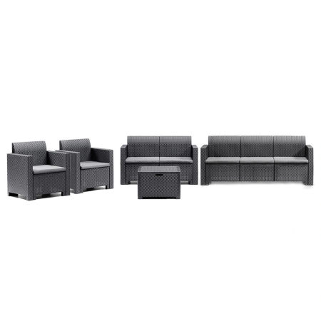 Produse temporar indisponibile - Leziter Set de mobilier de grădină Nero Big cu 7 locuri