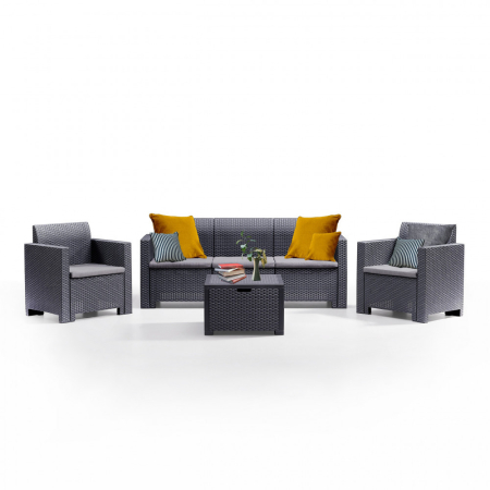 Produse temporar indisponibile - Leziter Set de mobilier de grădină Nero cu 5 locuri