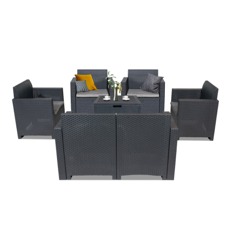 Produse temporar indisponibile - Leziter Set de mobilier de grădină Nero II Big cu 6 locuri
