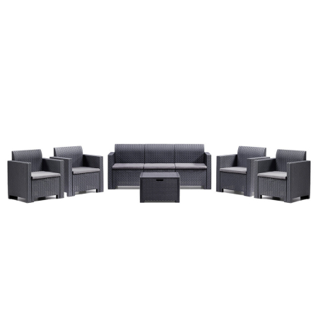 Produse temporar indisponibile - Leziter Set de mobilier de grădină Nero II Large cu 7 locuri