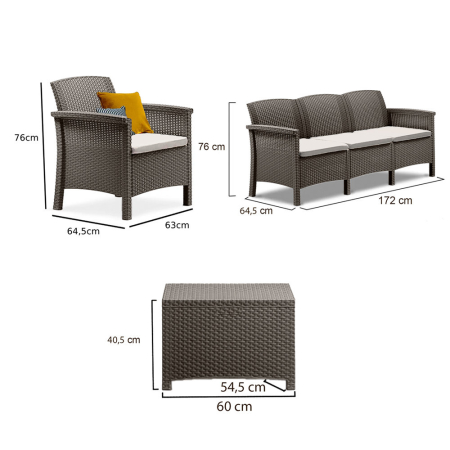 Leziter Set de mobilier de grădină Venus cu 5 locuri, culoare cappuccino [2]