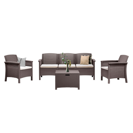 Produse temporar indisponibile - Leziter Set de mobilier de grădină Venus cu 5 locuri, culoare cappuccino
