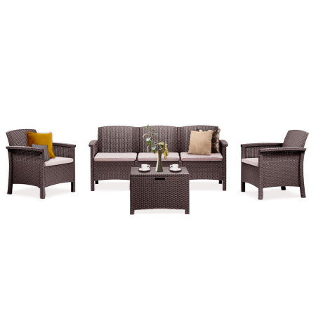 Produse temporar indisponibile - Leziter Set de mobilier de grădină Venus cu 5 locuri, maro