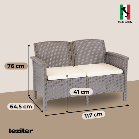 Leziter Set de mobilier de grădină Venus II cu 4 locuri, culoare grafit și cappuccino [3]
