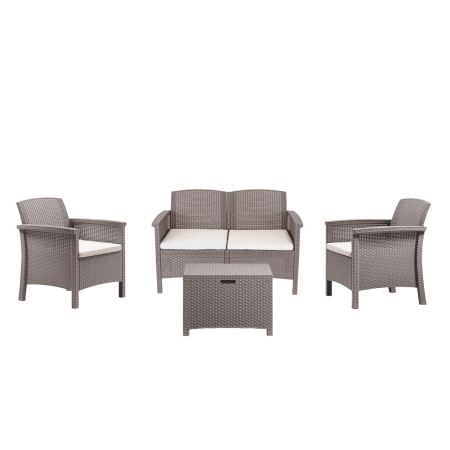 Set mobilier grădină - Leziter Set de mobilier de grădină Venus II cu 4 locuri, culoare grafit și cappuccino