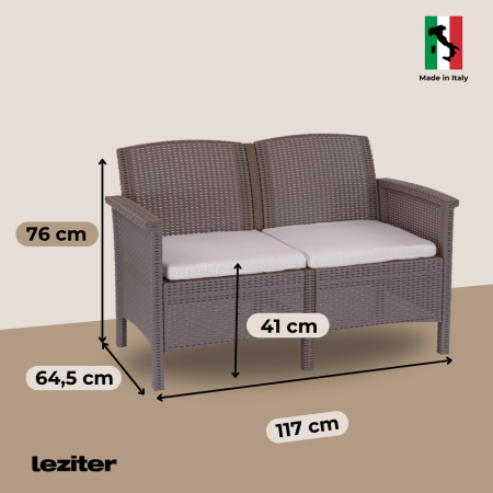 Leziter Set de mobilier de grădină Venus II cu 4 locuri, maro [3]
