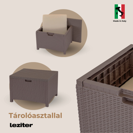 Leziter Set de mobilier de grădină Venus II cu 4 locuri, maro [6]