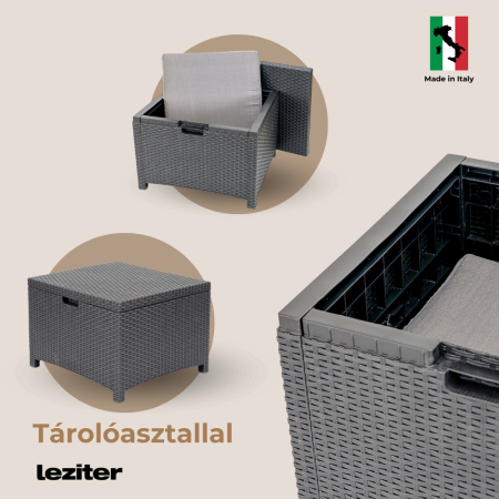 Leziter Set de mobilier de grădină Venus II cu 5 locuri, grafit [5]