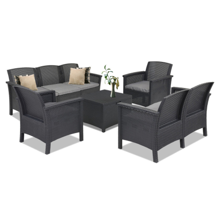 Produse temporar indisponibile - Leziter Set de mobilier de grădină Venus II cu 7 locuri, grafit