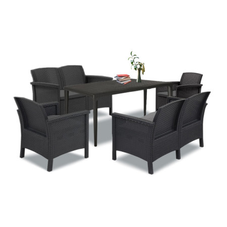 Produse temporar indisponibile - Leziter Set de mobilier de grădină Venus III Big cu 6 locuri, grafit