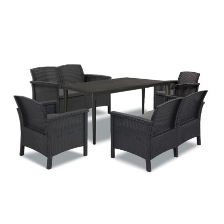 Leziter Set de mobilier de grădină Venus III Big cu 6 locuri, grafit [9]