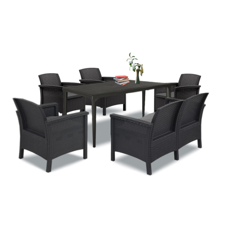 Produse temporar indisponibile - Leziter Set de mobilier de grădină Venus III cu 6 locuri, grafit