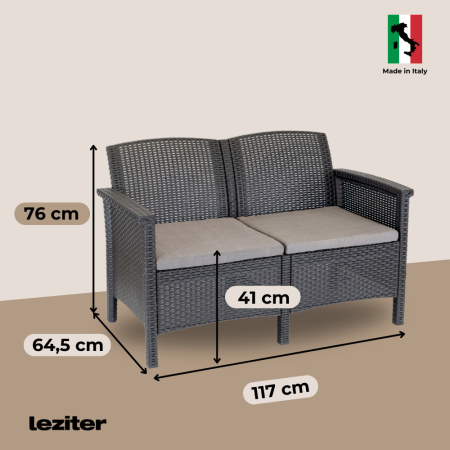 Leziter Set de mobilier de grădină Venus III cu 6 locuri, grafit [2]
