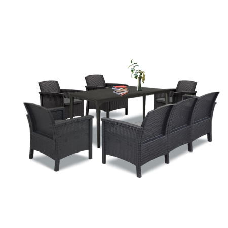 Produse temporar indisponibile - Leziter Set de mobilier de grădină Venus III cu 7 locuri, grafit