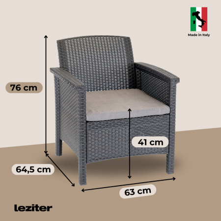 Leziter Set de mobilier de grădină Venus III cu 8 locuri, grafit [1]