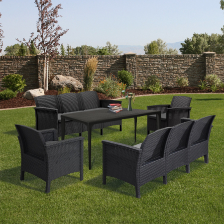 Leziter Set de mobilier de grădină Venus III cu 8 locuri, grafit [9]