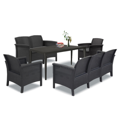 Produse temporar indisponibile - Leziter Set de mobilier de grădină Venus III Large cu 7 locuri, grafit