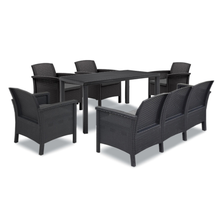 Leziter Set de mobilier de grădină Venus IV cu 7 locuri, grafit [9]