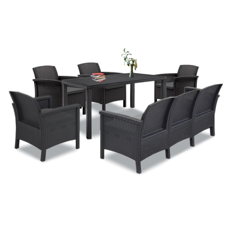 Produse temporar indisponibile - Leziter Set de mobilier de grădină Venus IV cu 7 locuri, grafit