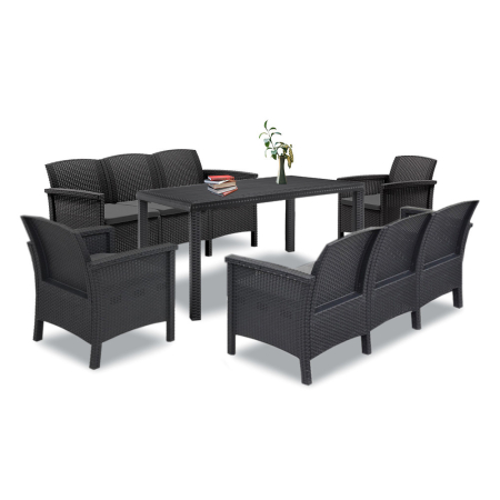 Produse temporar indisponibile - Leziter Set de mobilier de grădină Venus IV cu 8 locuri, grafit