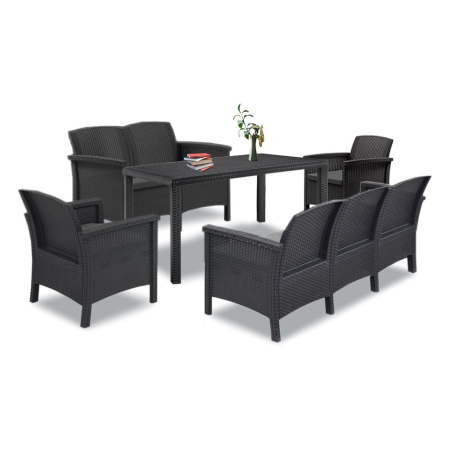 Produse temporar indisponibile - Leziter Set de mobilier de grădină Venus IV Large cu 7 locuri, grafit