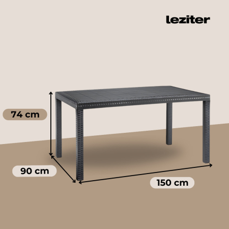 Leziter Set de mobilier de grădină Venus IV Large cu 7 locuri, grafit [4]