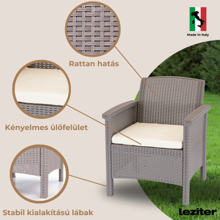 Leziter Set de mobilier de grădină Venus Large cu 7 locuri, culoare cappuccino [5]