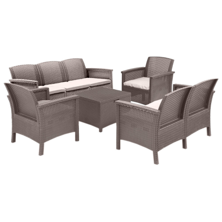 Produse temporar indisponibile - Leziter Set de mobilier de grădină Venus Large cu 7 locuri, culoare cappuccino