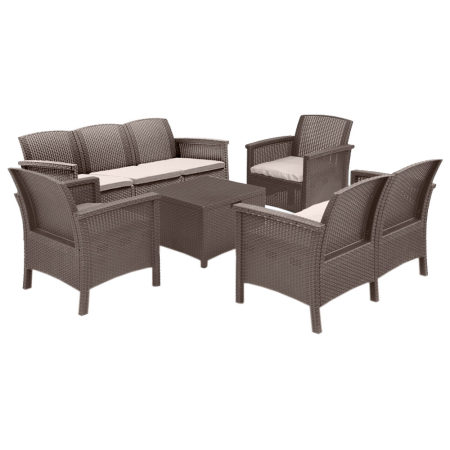 Produse temporar indisponibile - Leziter Set de mobilier de grădină Venus Large cu 7 locuri, maro