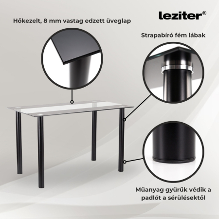 Leziter Set de sufragerie Denton 4+1 alb-gri [4]