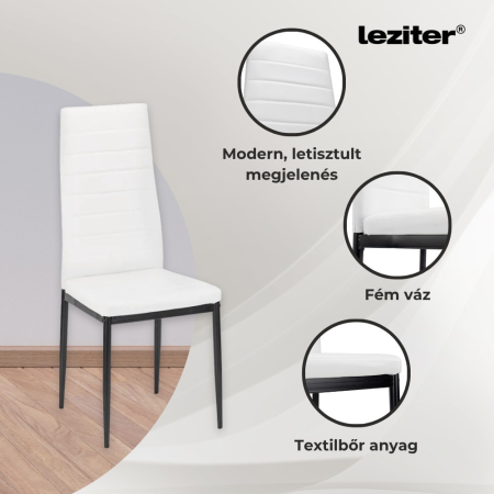 Leziter Set de sufragerie Denton 4+1 alb-negru [5]