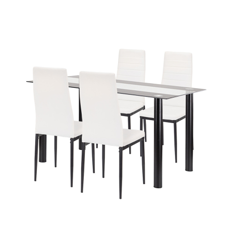 Leziter Set de sufragerie Denton 4+1 alb-negru [0]