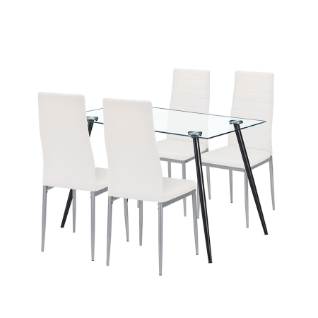 Mobilier sufragerie - Leziter Set de sufragerie Nash 4+1 alb-gri