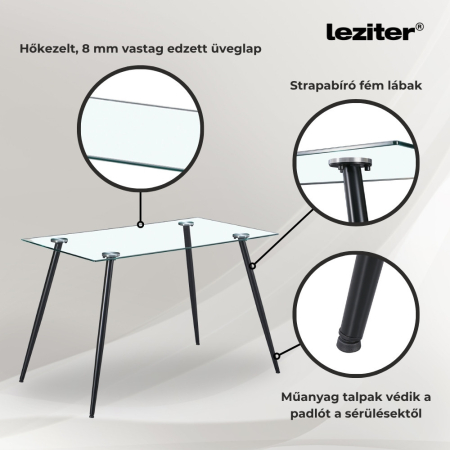 Leziter Set de sufragerie Nash 4+1 alb-negru [4]