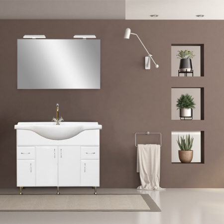 Leziter Set mobilier baie Bianca Prime 105, alb lucios [1]