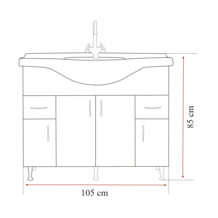 Leziter Set mobilier baie Bianca Prime 105, alb lucios [4]