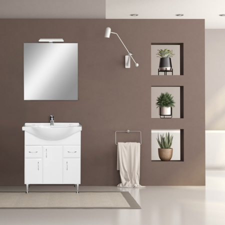 Leziter Set mobilier baie Bianca Prime 75, alb lucios [1]