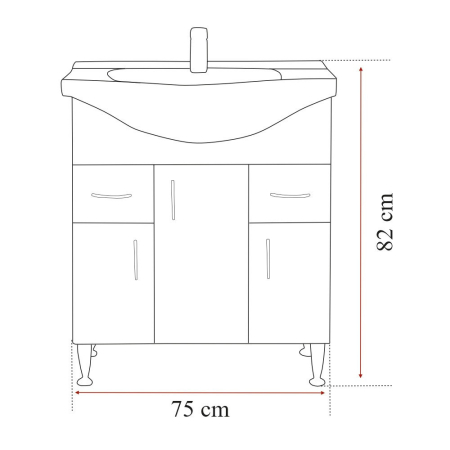 Leziter Set mobilier baie Bianca Prime 75, alb lucios [3]