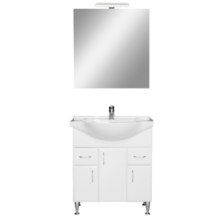 Set mobilier baie - Leziter Set mobilier baie Bianca Prime 75, alb lucios