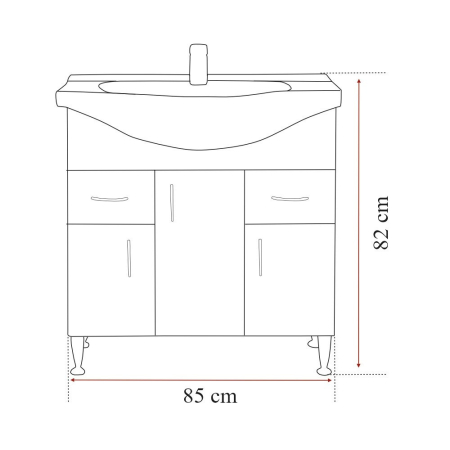 Leziter Set mobilier baie Bianca Prime 85, alb lucios [3]
