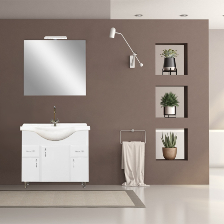 Leziter Set mobilier baie Bianca Prime 85, alb lucios [1]