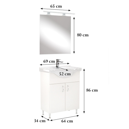 Leziter Set mobilier baie Ella 65, alb [2]