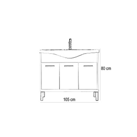 Leziter Set mobilier baie Nerva 105, alb [2]