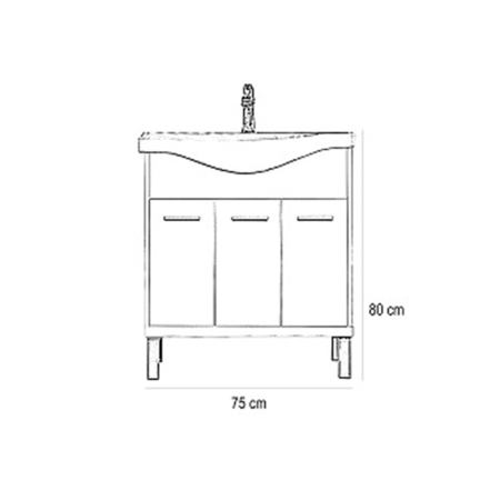 Leziter Set mobilier baie Nerva 75, alb [3]
