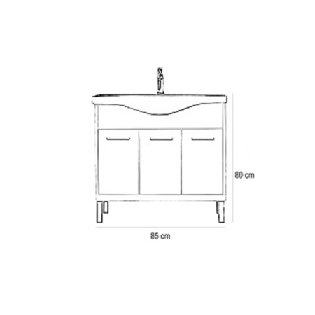 Leziter Set mobilier baie Nerva 85, stejar Sonoma [1]