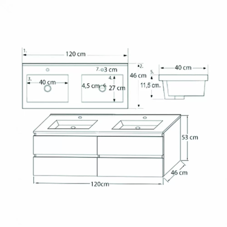 Leziter Set mobilier baie Porto 120 [2]