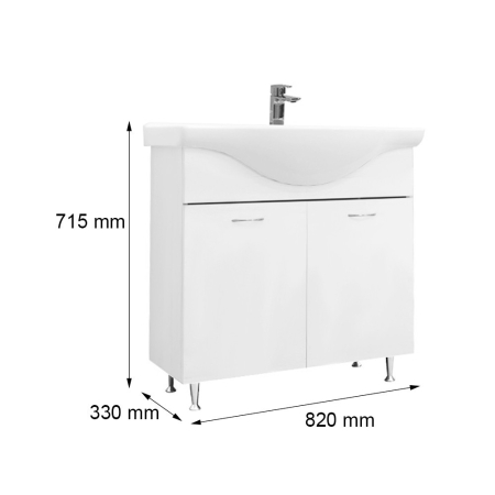 Leziter Ruben 85 mobilier de baie complet Sonoma Oak [1]