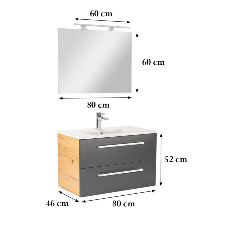 Leziter Set mobilier baie Vario Clam 80 complet [2]