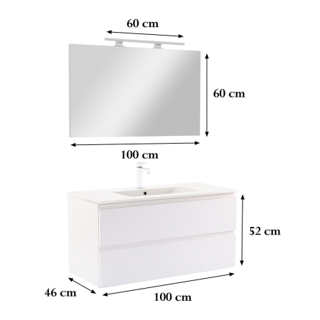 Leziter Vario Pull 100 mobilier de baie complet alb-alb [2]